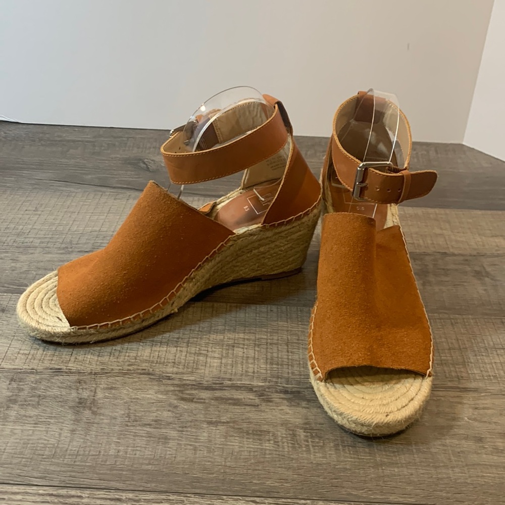 GAP suede leather espadrille wedges size 9.5